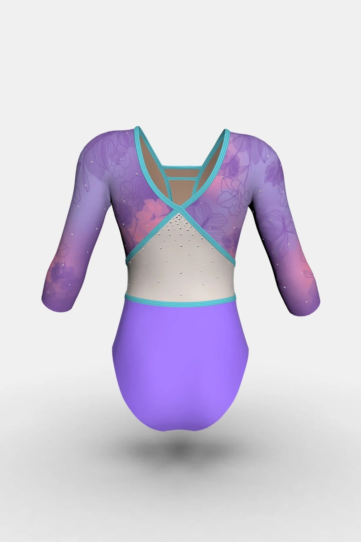 Melanie LGD Comp 3/4 Sleeve Leotard Shelf Bra
