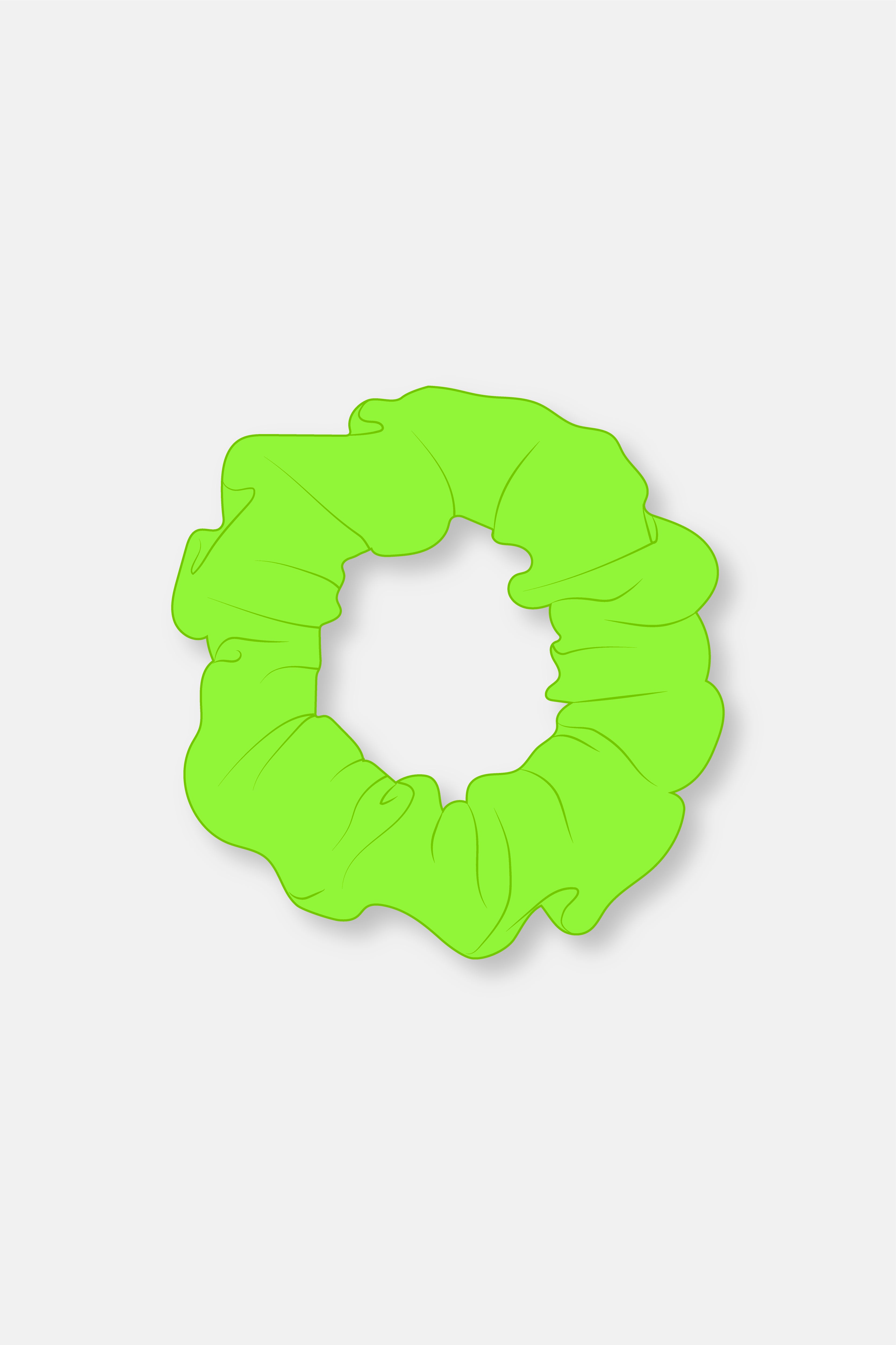 Matt Acid Green Scrunchie