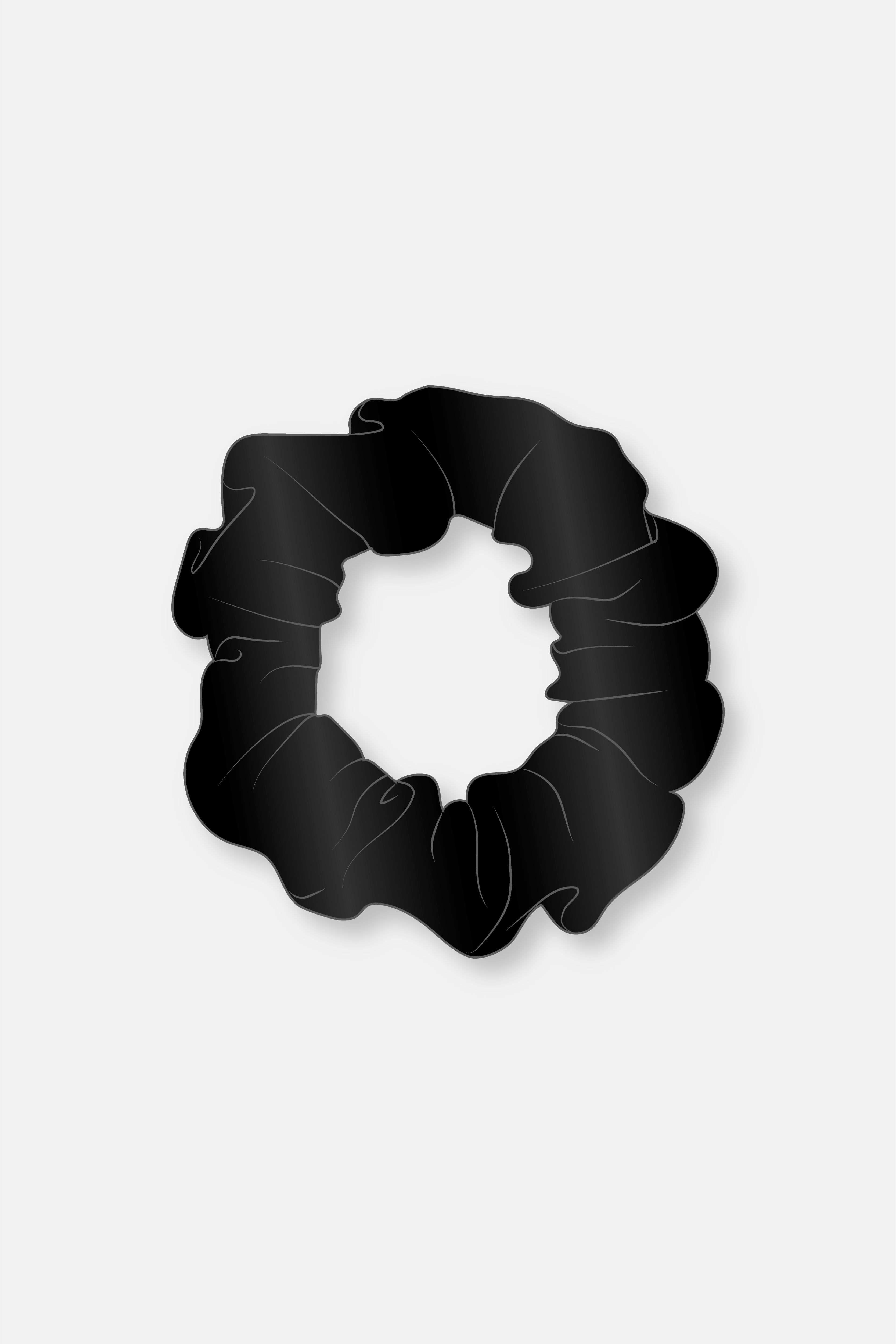 Black Wet Look Scrunchie