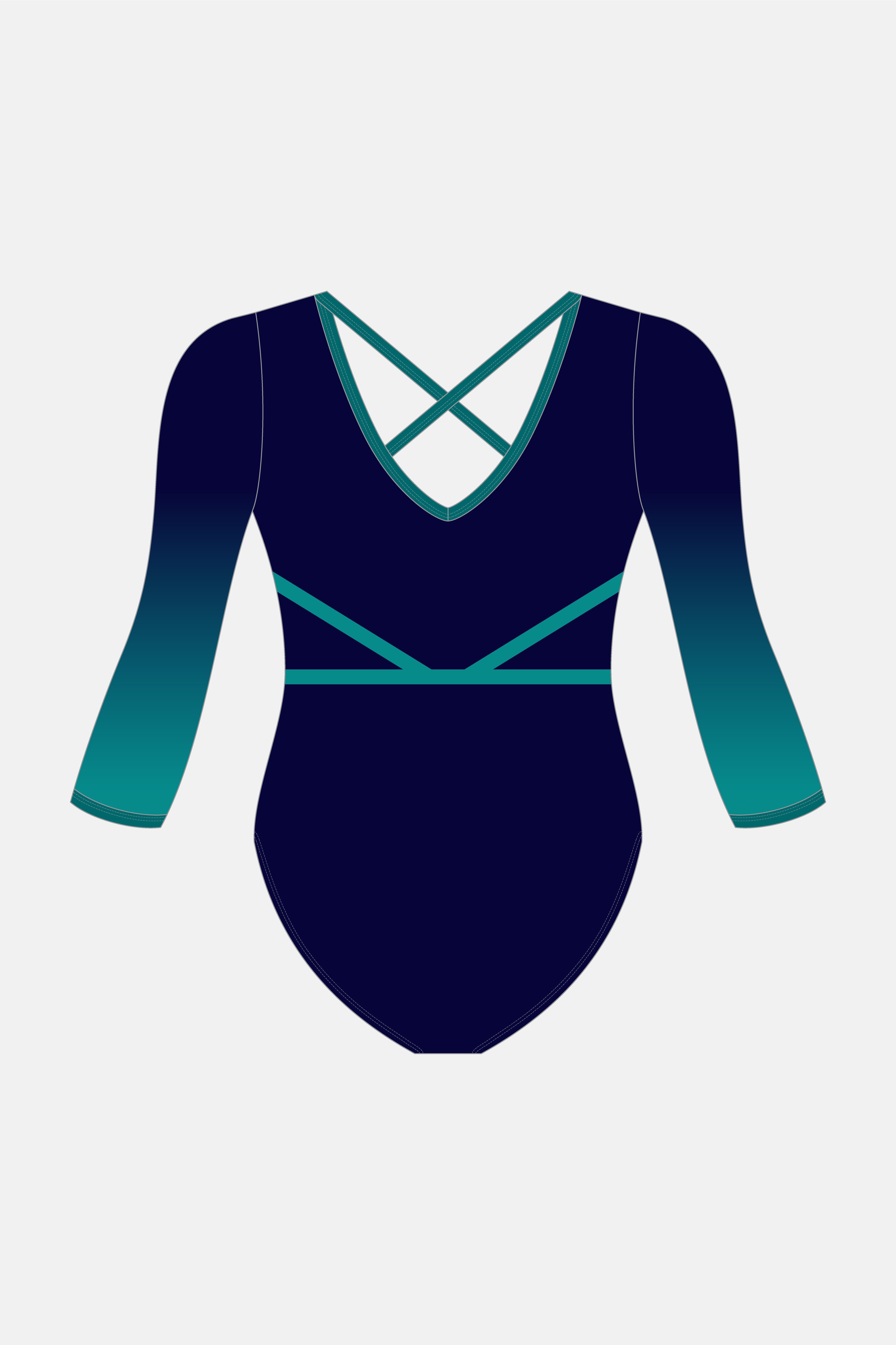 Girls Junior 3/4 Sleeve Leotard
