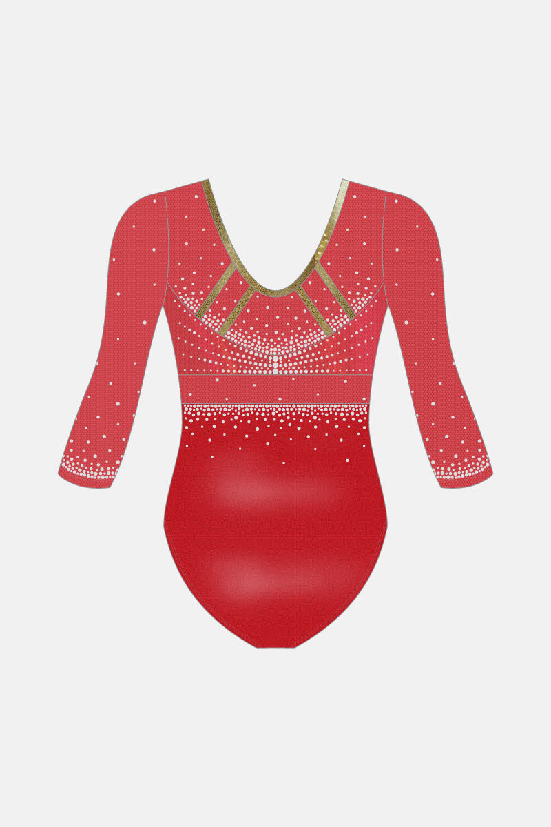 Girls Snr Comp 3/4 Sleeve Leotard Shelf Bra