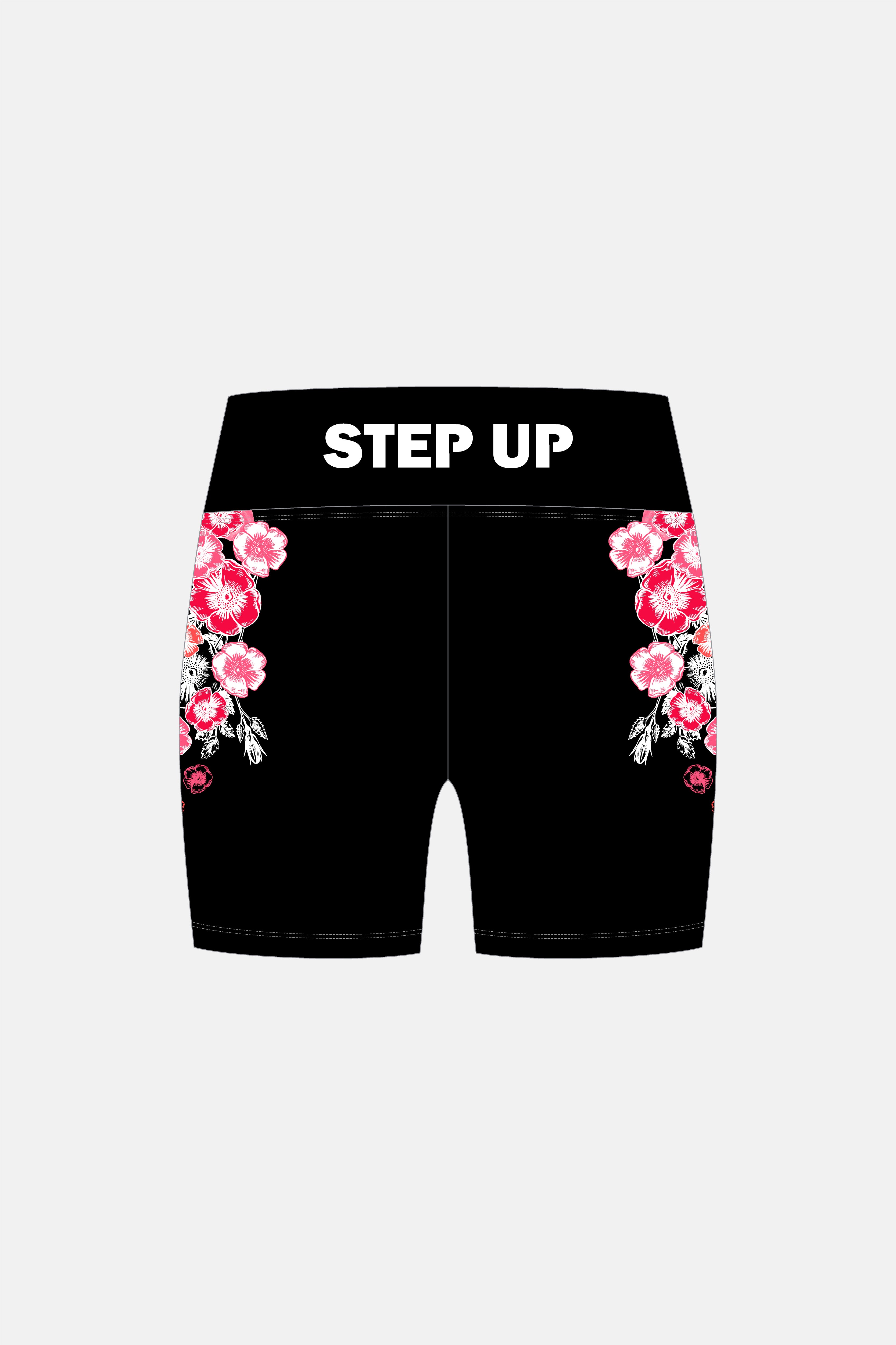 Floral Mid Rise Waistband Long Shorts