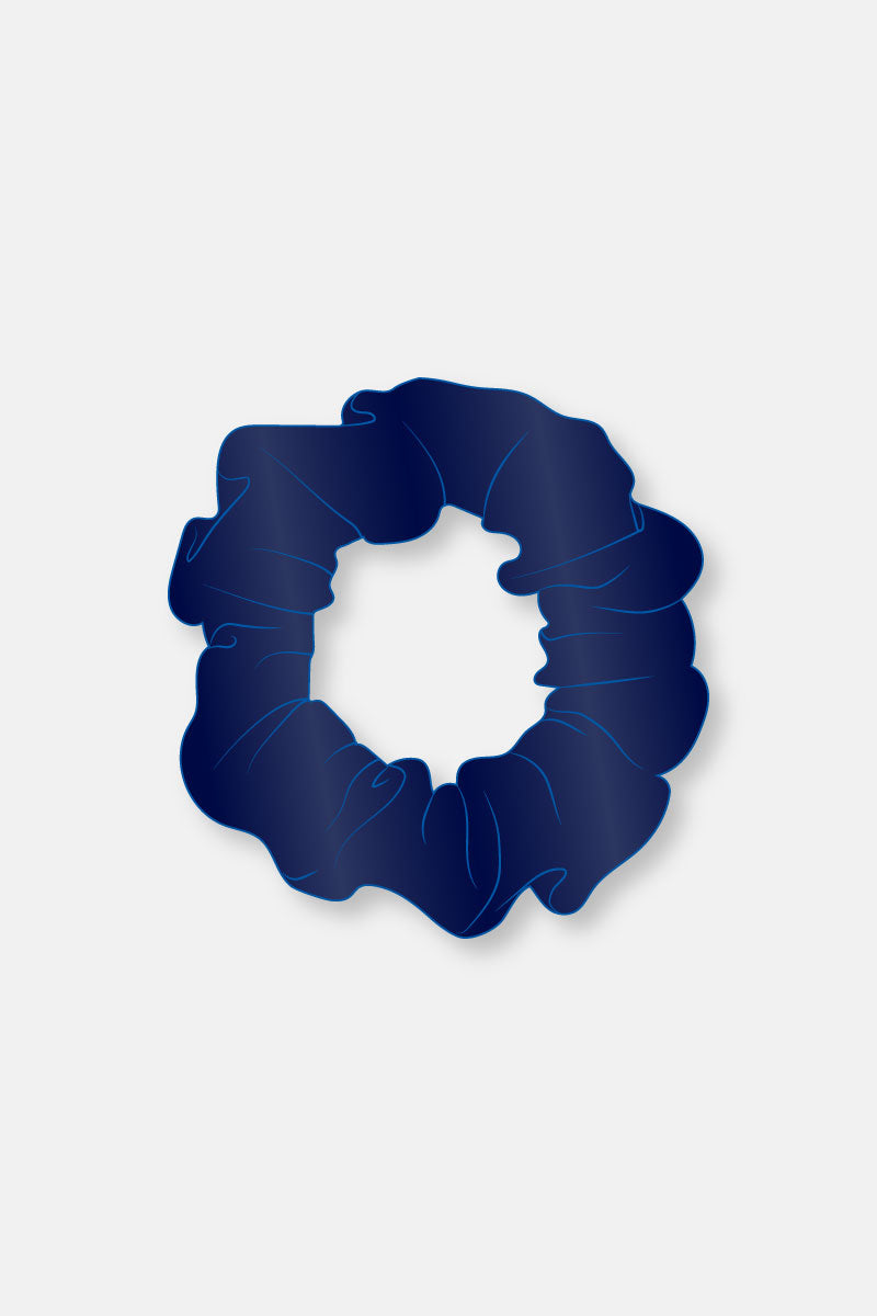 Navy Wetlook Scrunchie