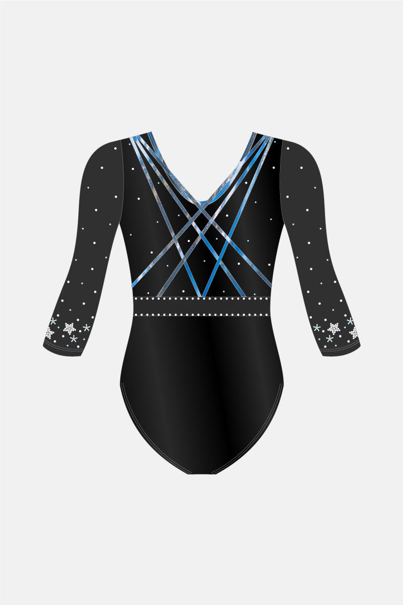 Girls 3/4 Slv Comp Leotard with Shelf Bra