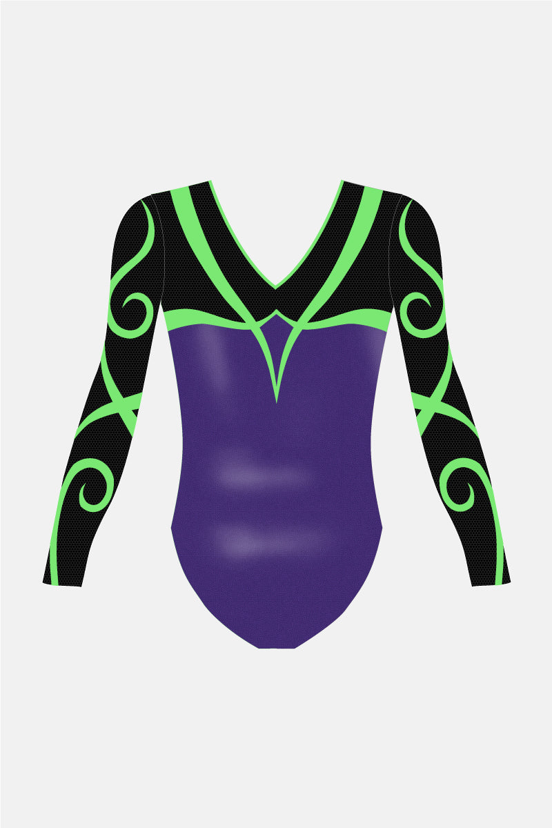 Girls Lucy Long Sleeve Leotard - Motif & Scatter