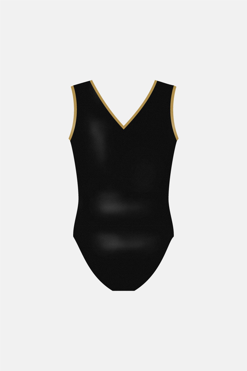 Girls Hazel Leotard with Gold Scrucnhie