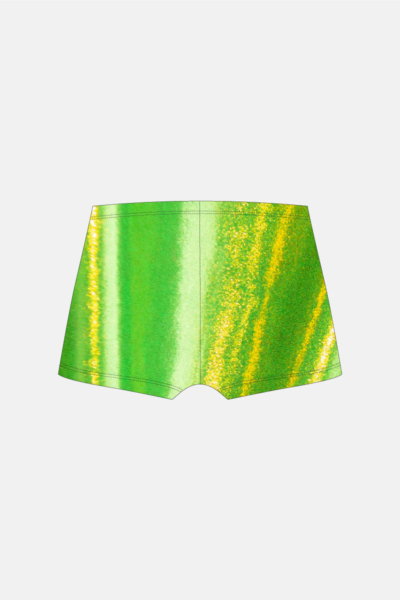 Green Gold Mystique Sequin Shorts
