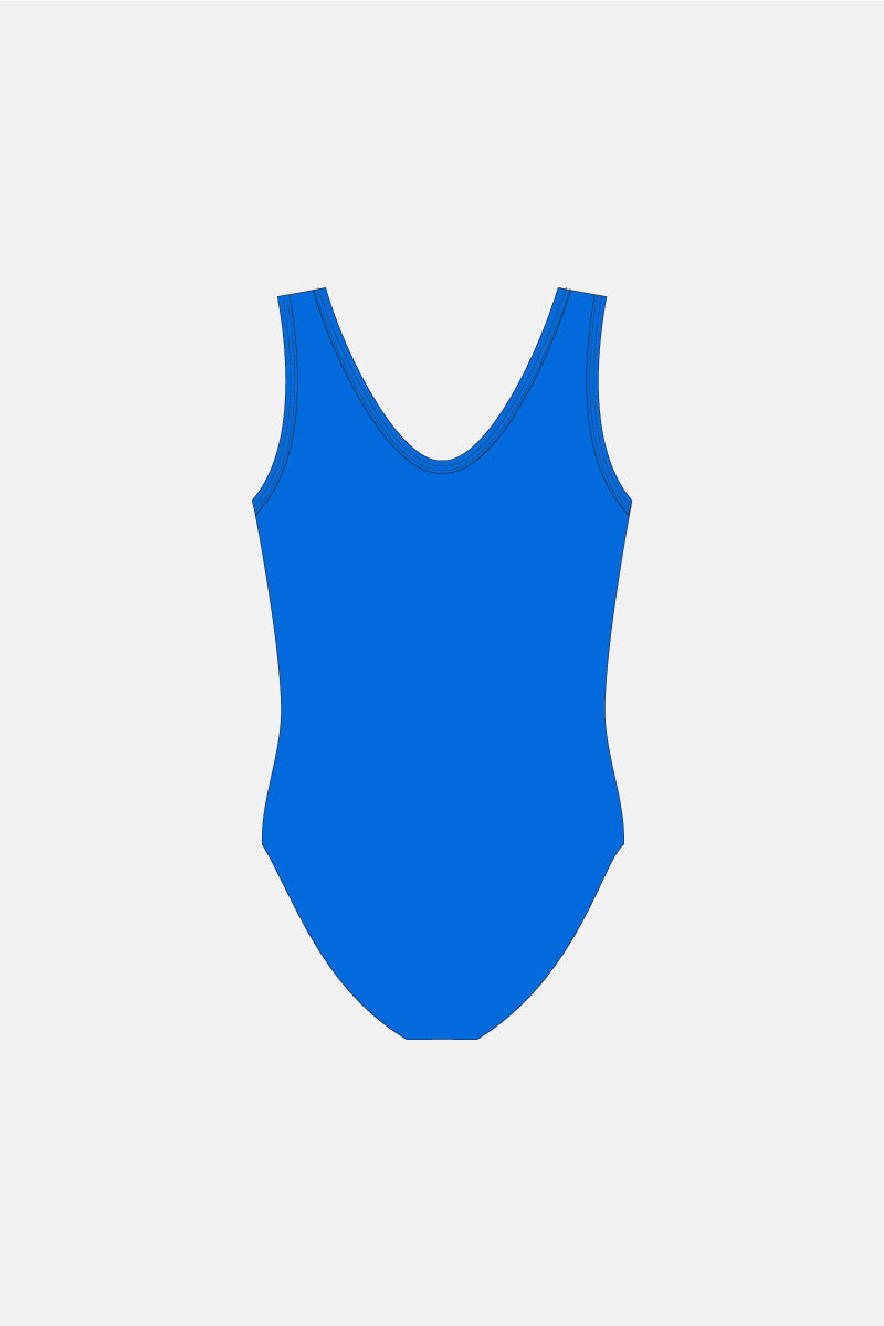 Girls New Royal Lycra Sleeveless Leotard (Basic)