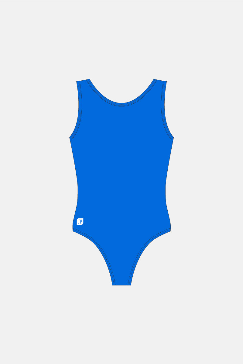 Girls New Royal Lycra Sleeveless Leotard (Basic)