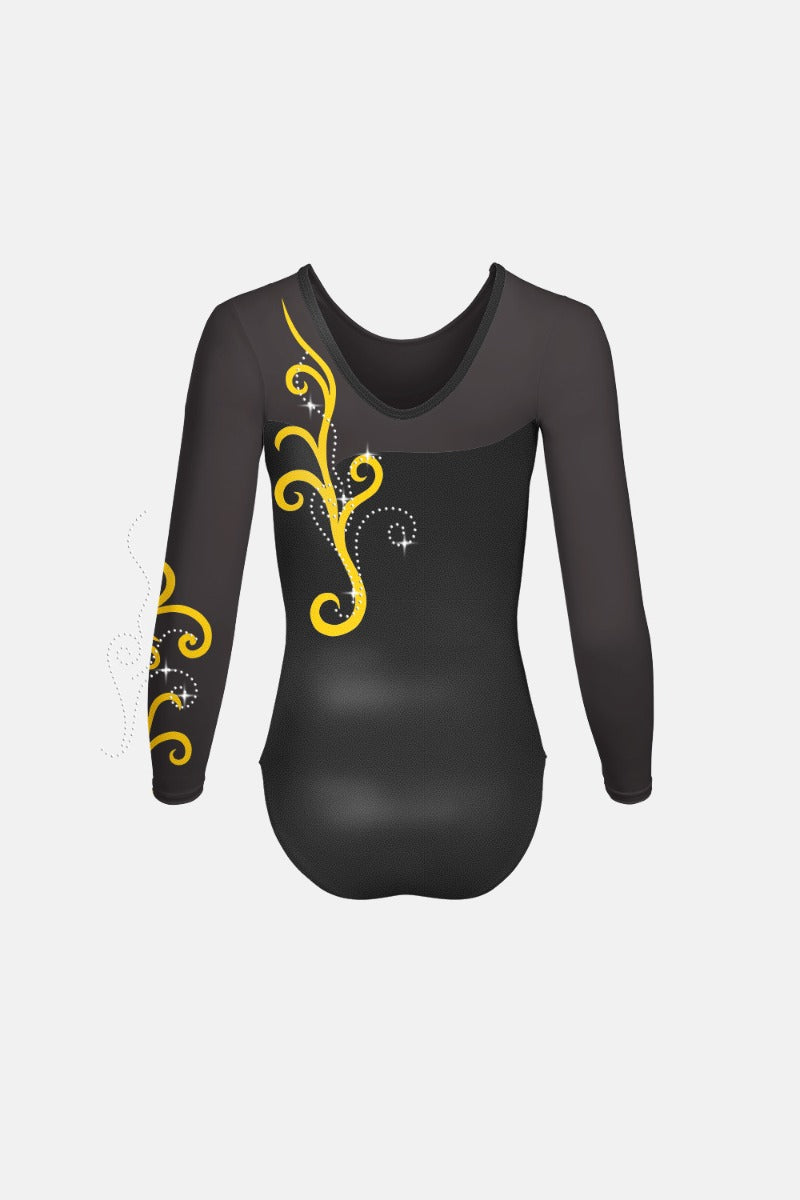 Girls Zoe Black Comp Leotard