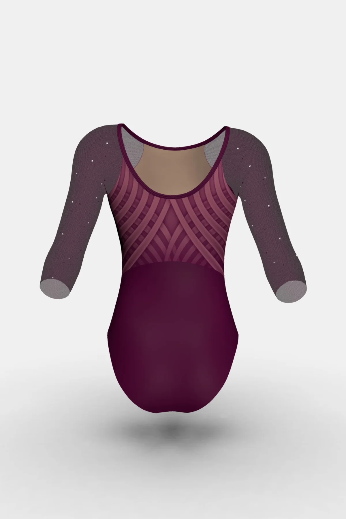 Azia 3/4 Slv Leotard Shelf Bra