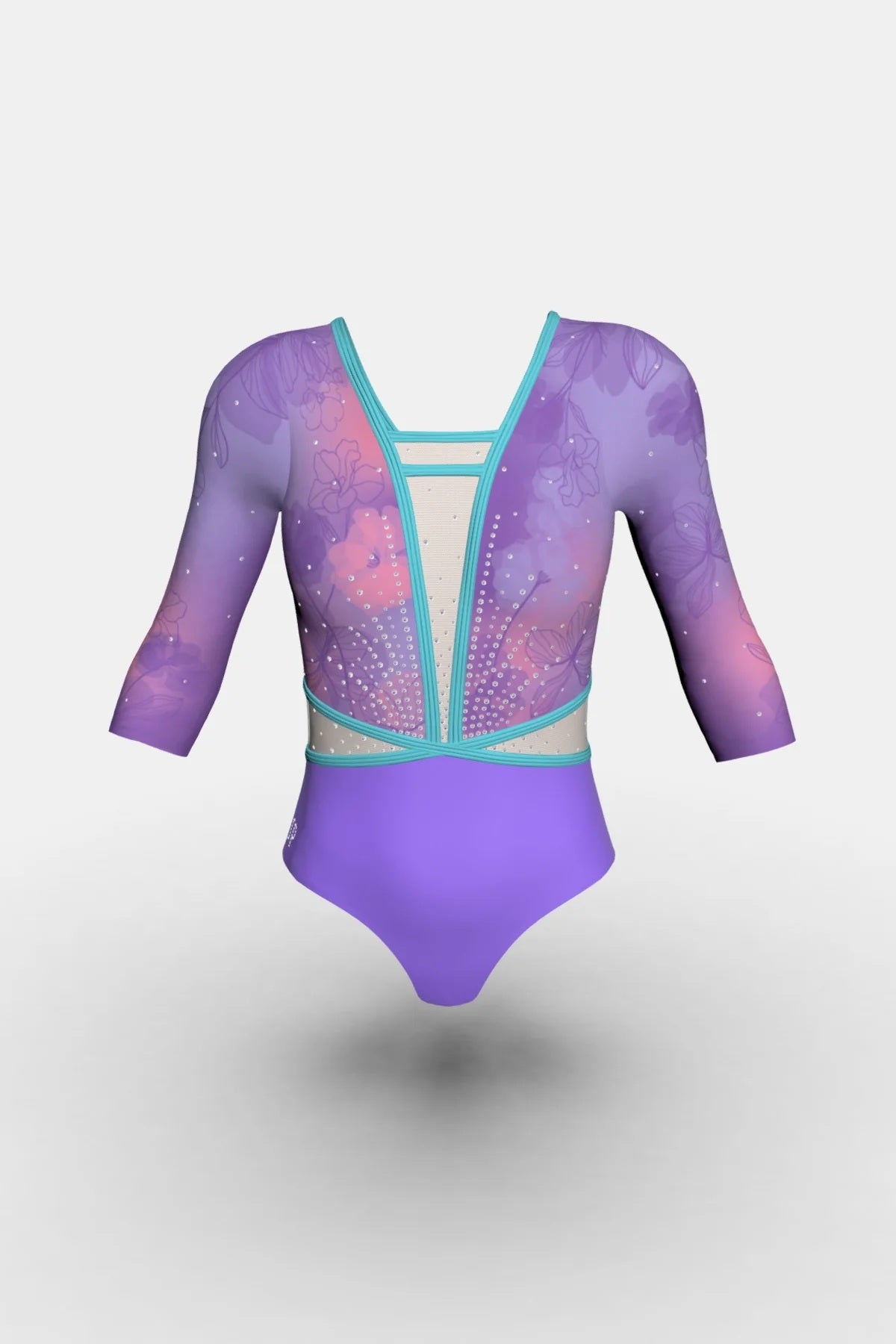 Melanie LGD Comp 3/4 Sleeve Leotard Shelf Bra