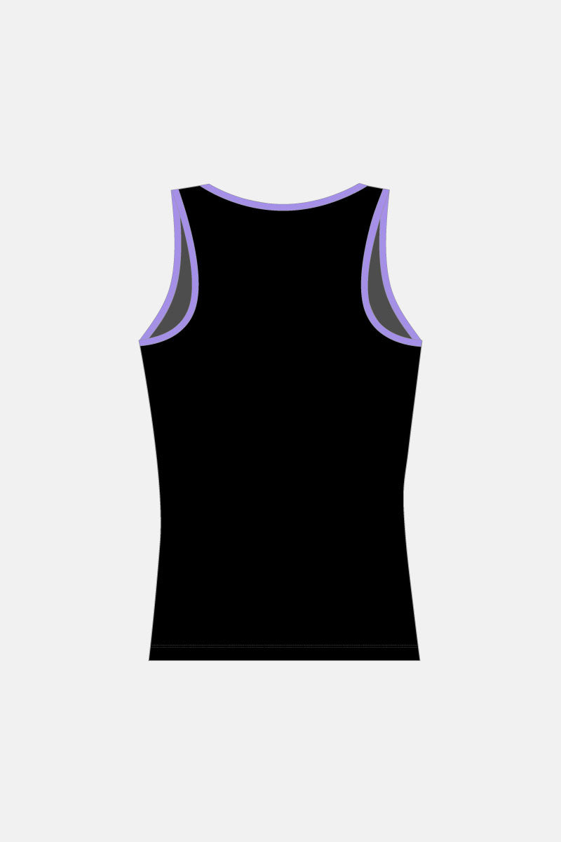 Girls Black Swirl Singlet