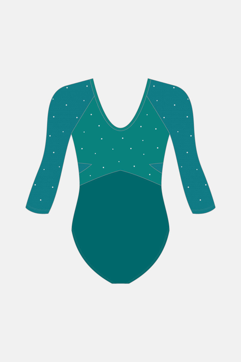 Teal Lexi 3/4 Sleeve Leotard