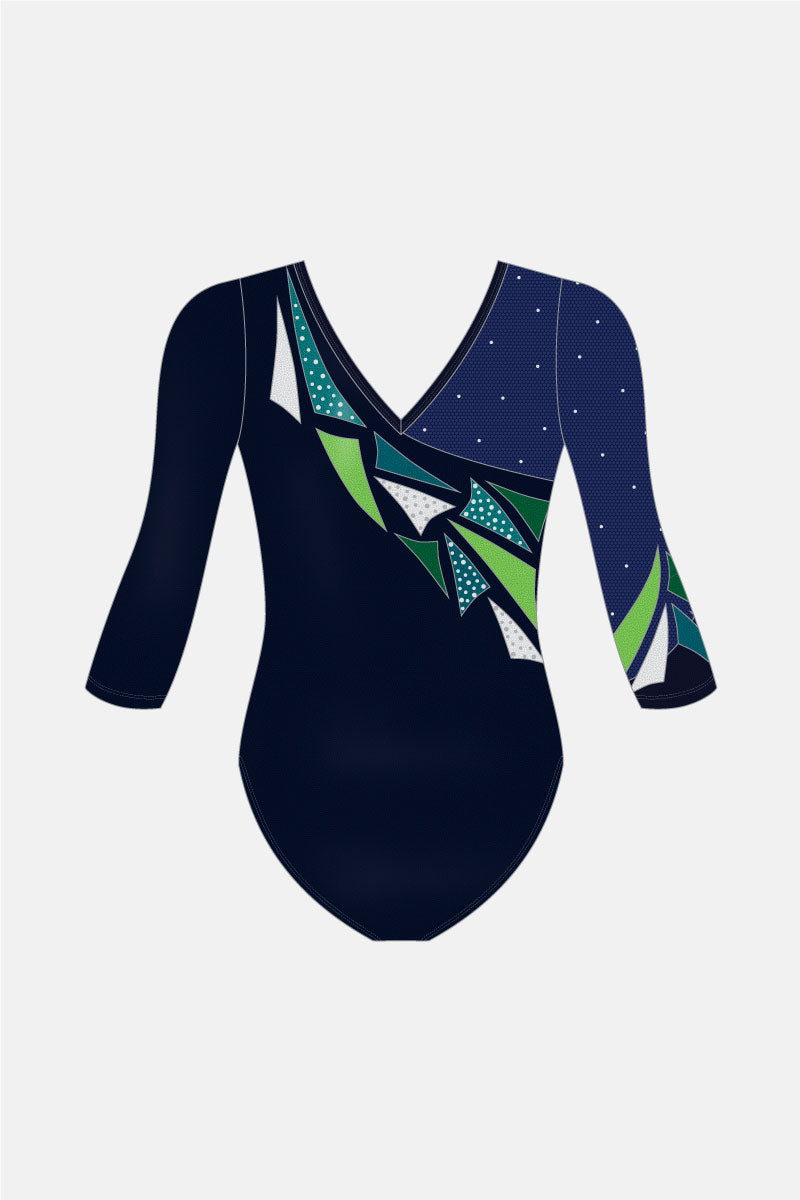 Girls L4-10 Comp 3/4 Slv Leotard