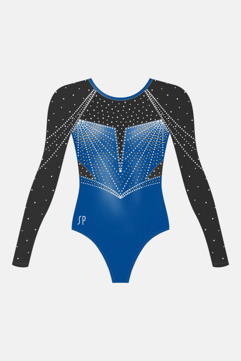 Girls Snr Long Slv Leotard Shelf Bra