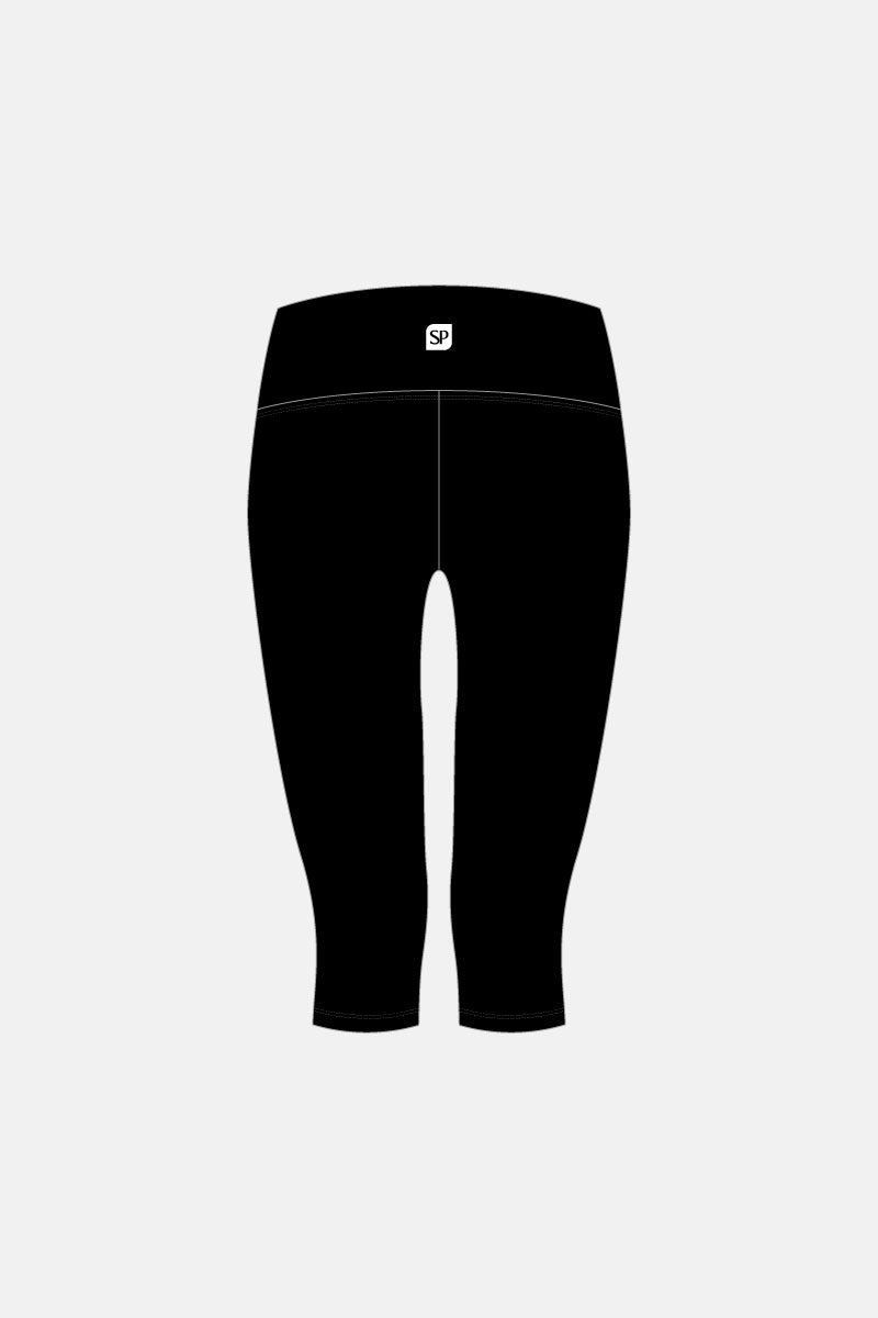 Black Matt Mid Rise 3/4 Tight