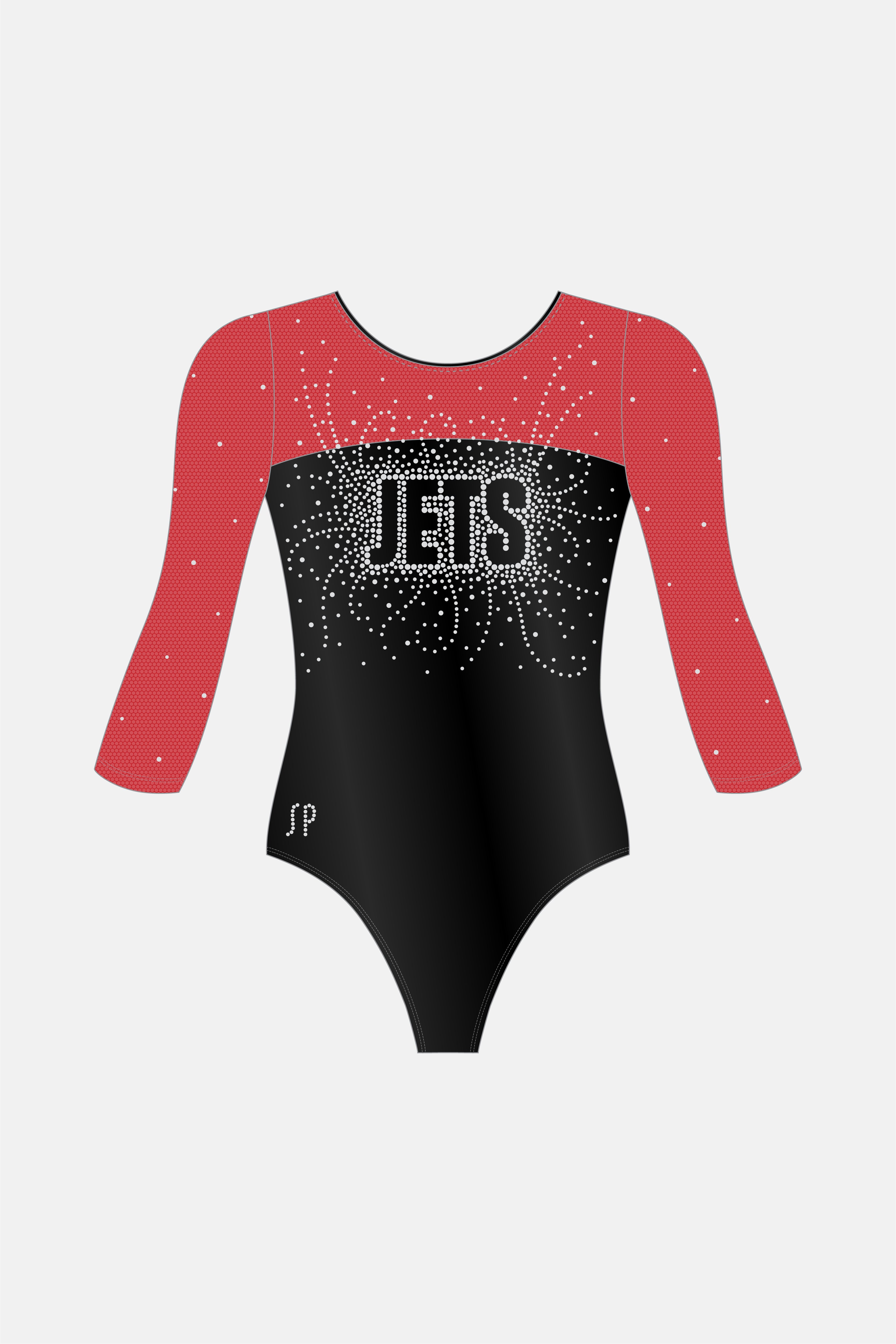 Red Black Rita 3/4 Slv Leotard