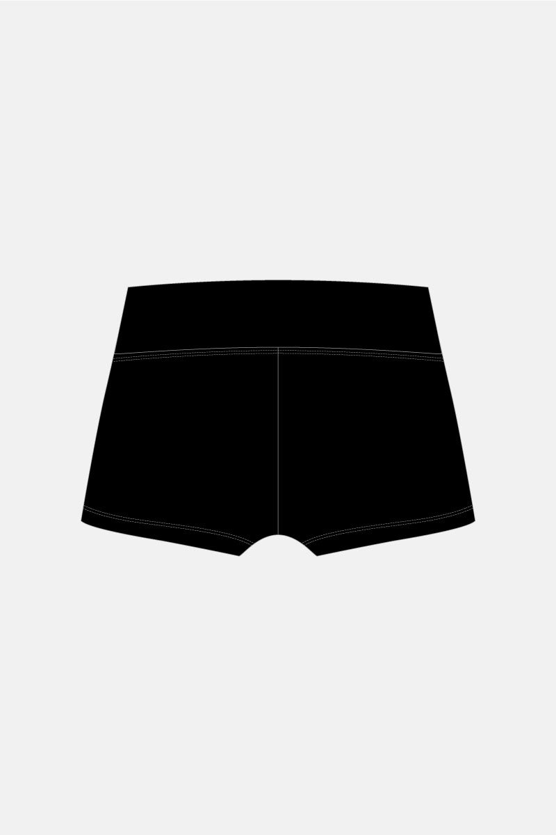 Girls Black Matt Waistband Shorts