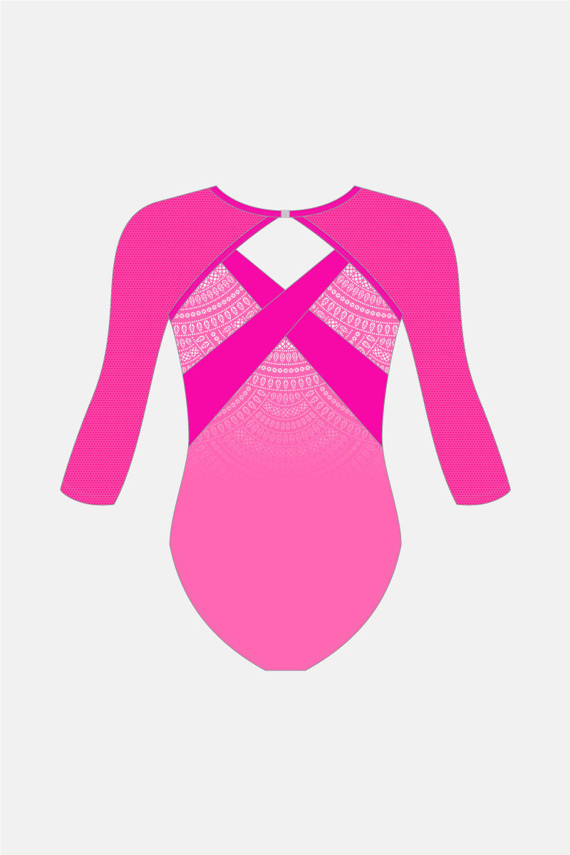 Aria Pink 3/4 Sleeve Leotard