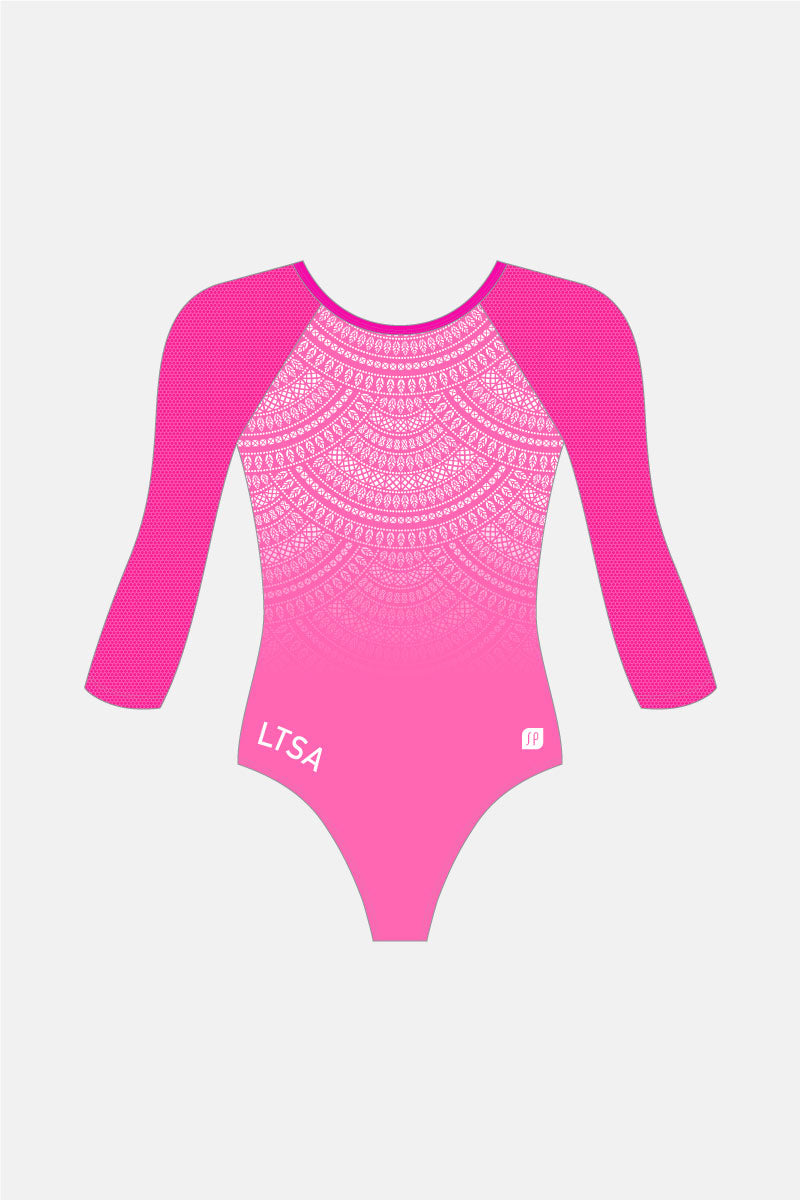 Aria Pink 3/4 Sleeve Leotard