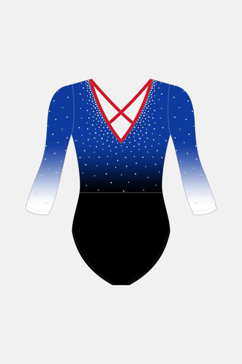 Royal Comp Leotard - Clear Crystals