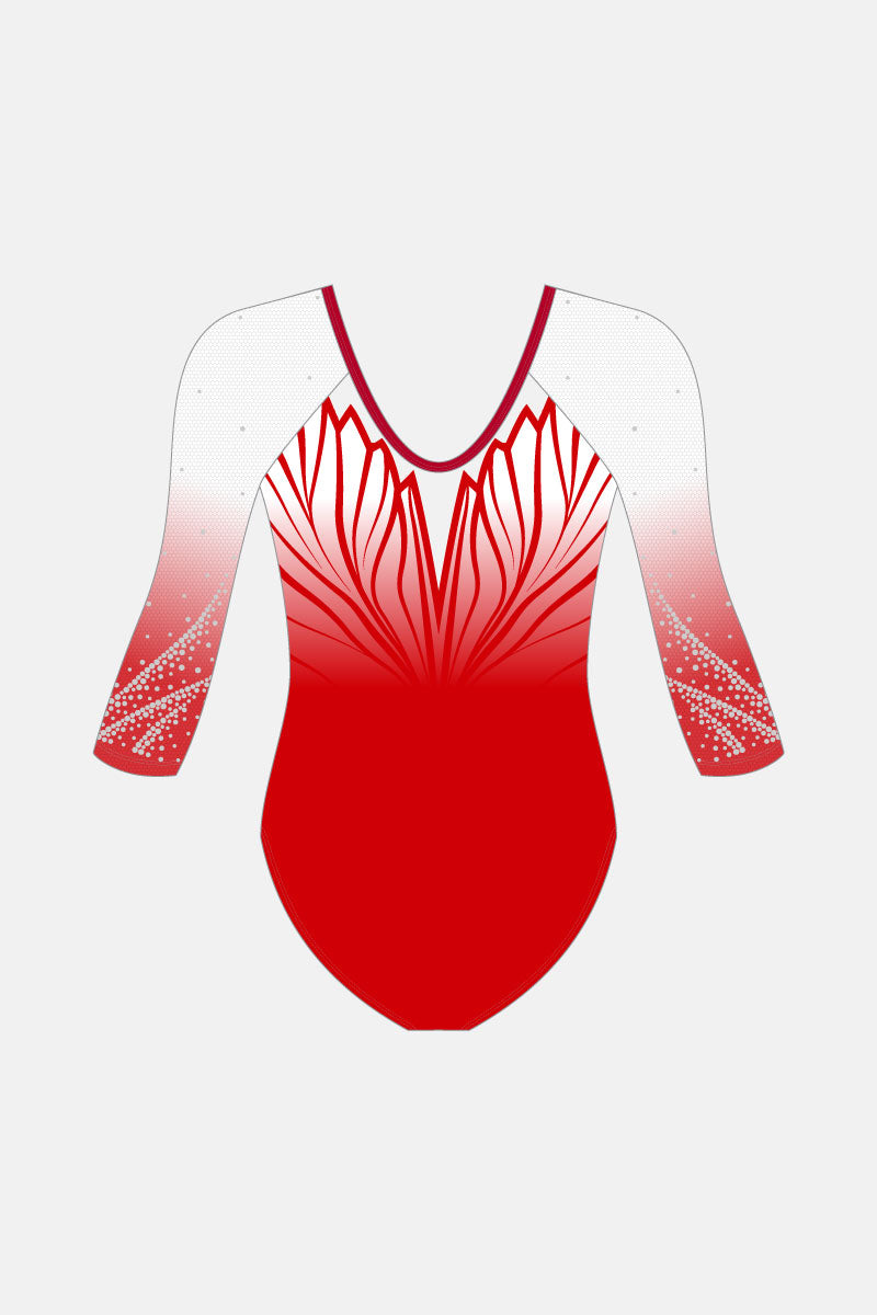 Red Ombre Kelli 3/4 Slv Leotard
