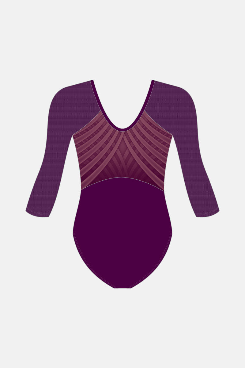 Azia Sequin 3/4 Sleeve Leotard Shelf Bra