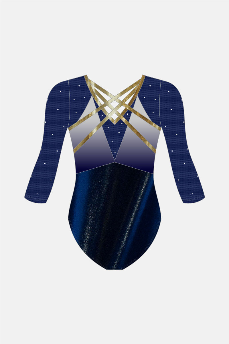 Navy Estelle 3/4 Slv Leotard