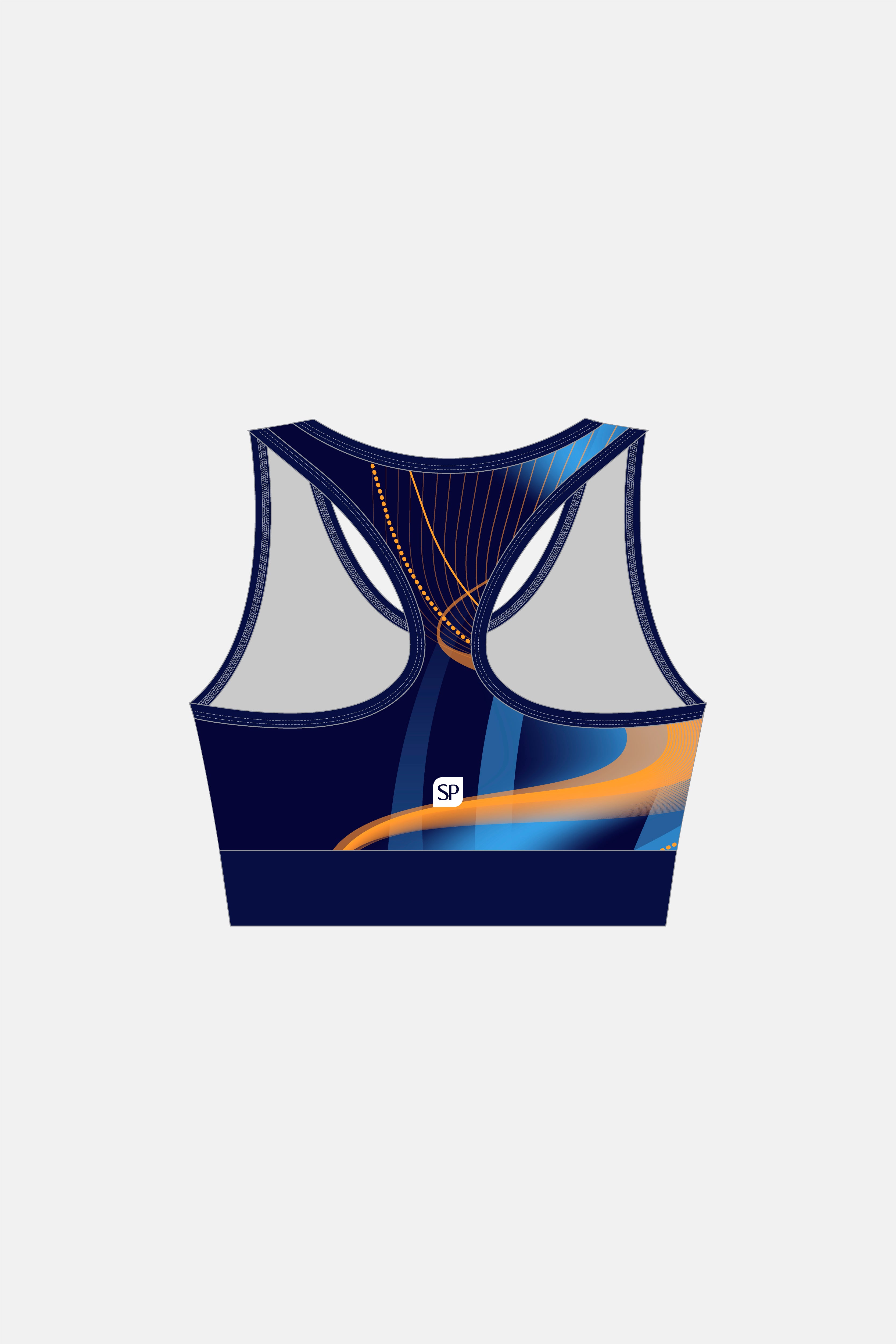 Long Line Navy Mesmerised Crop Top