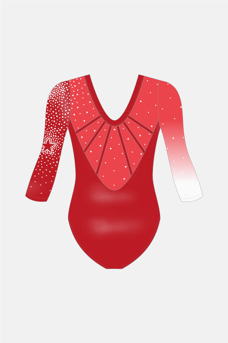 Red Flag 3/4 Sleeve Comp Leotard
