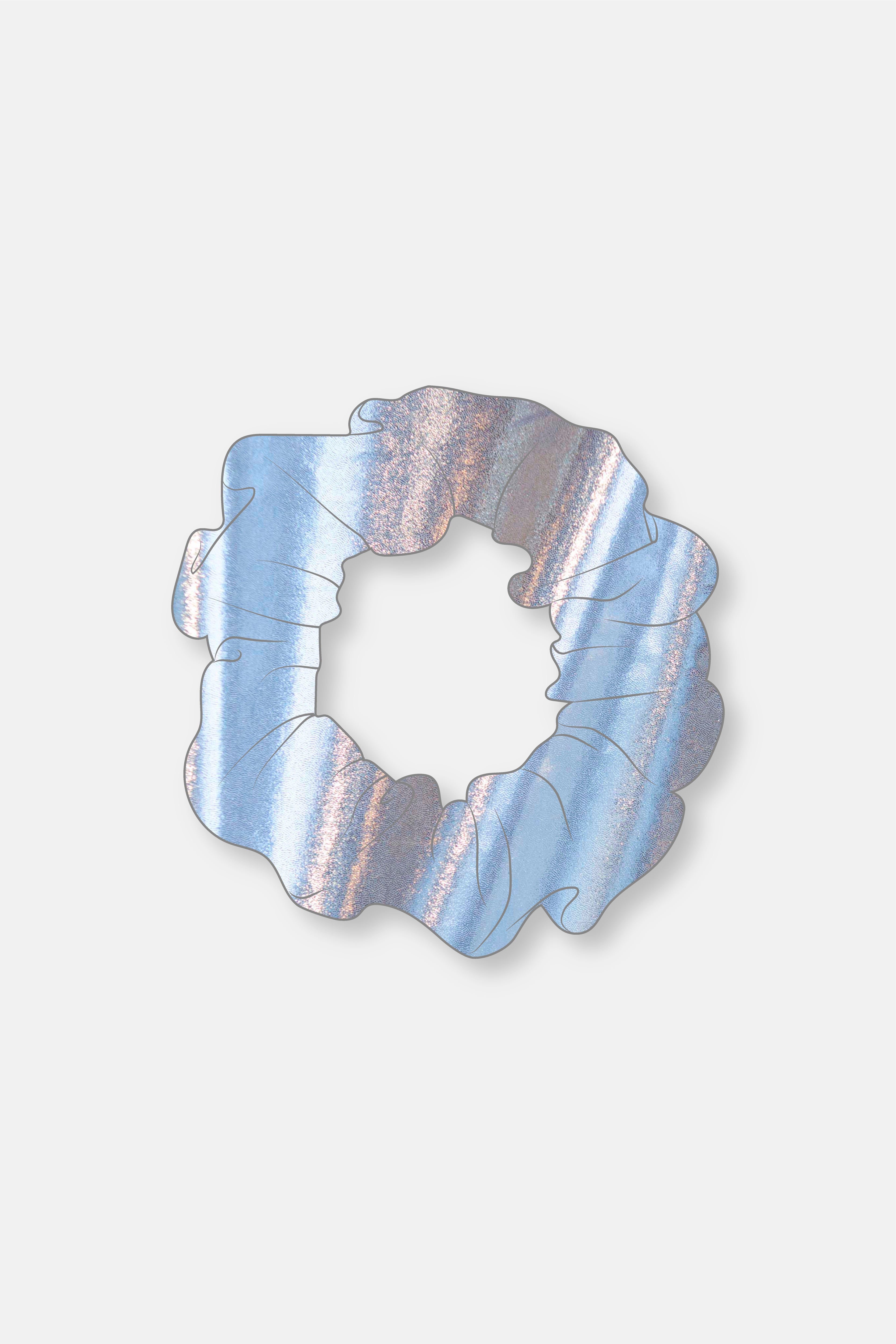 Silver White Mystique Scrunchie