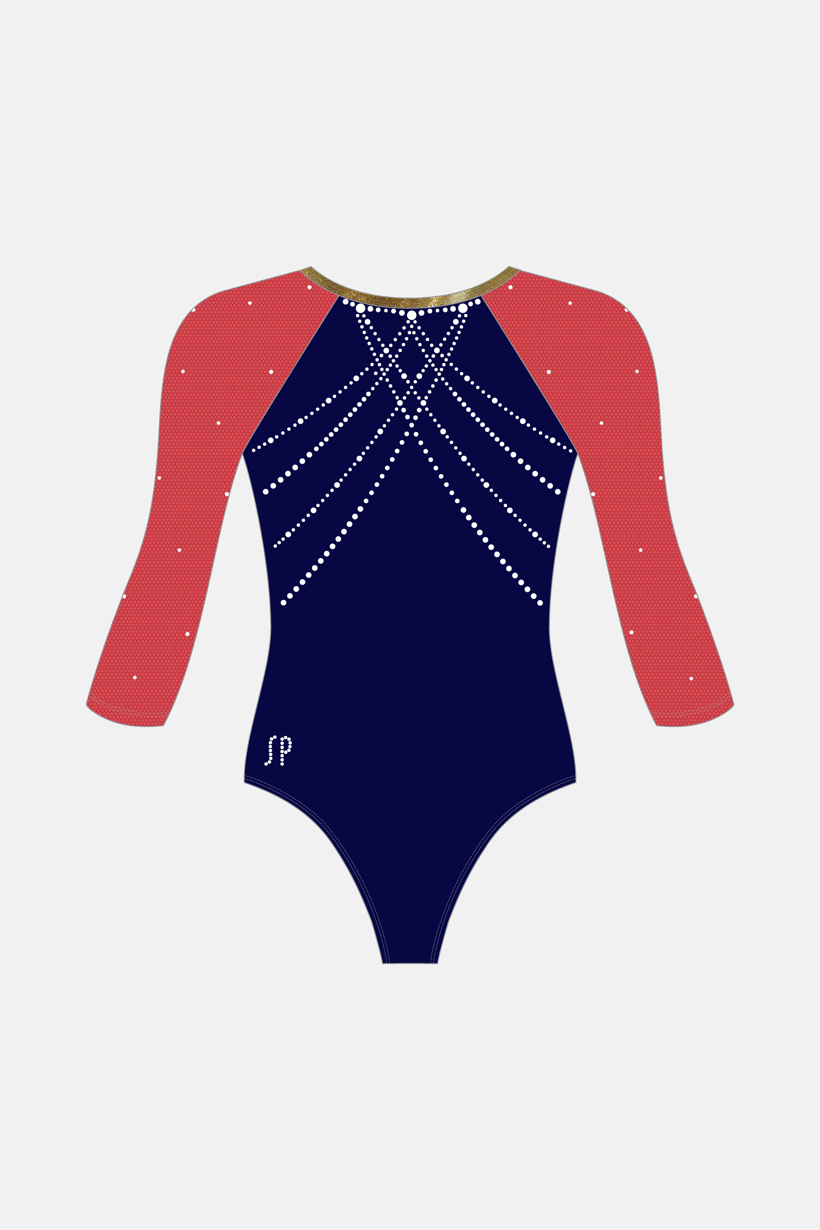 Girls Comp Paris 3/4 Sleeve Leotard Shelf Bra
