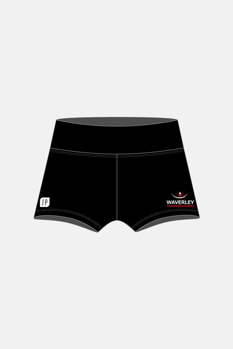 Black Waistband Shorts with Logo