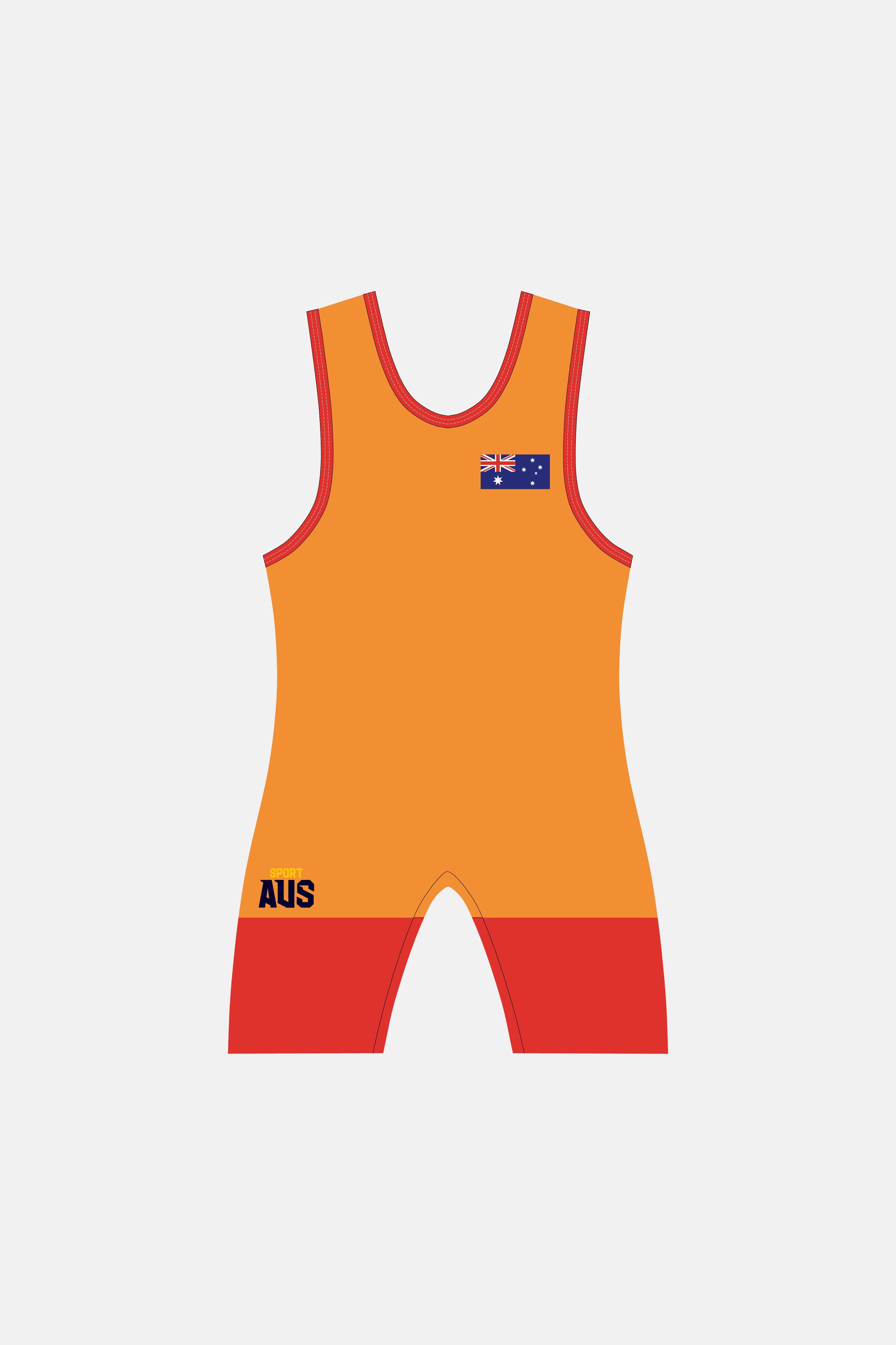 Womens Orange Wrestling Suit