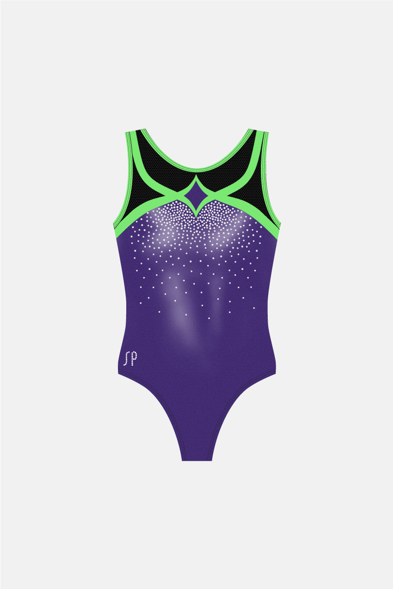 Girls Lucy Sleeveless Leotard - Sequin Motifs