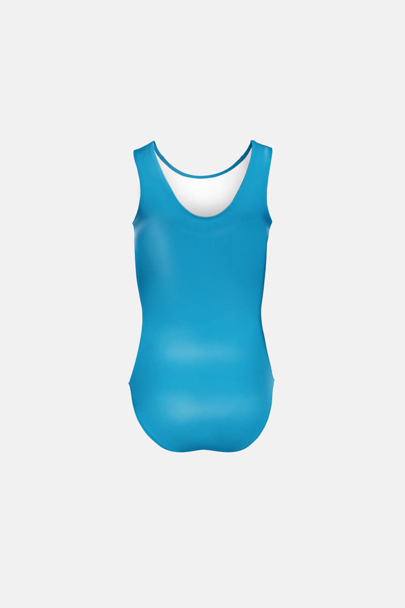 Girls Sleeveless Aqua Leotard