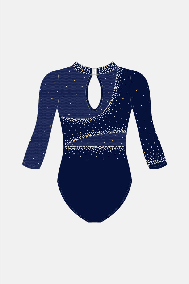 Girls Comp 3/4 Slv Leotard Shelf Bra
