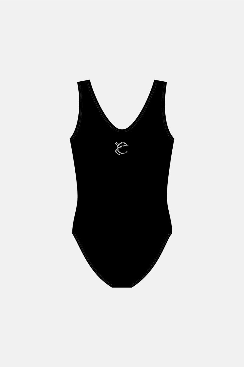 Edge Sequin Sleeveless Leotard