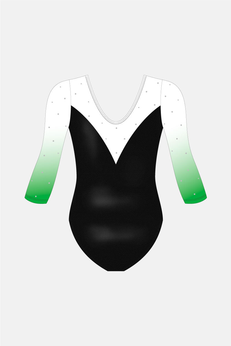 Girls Junior 3/4 Sleeve Comp Leotard