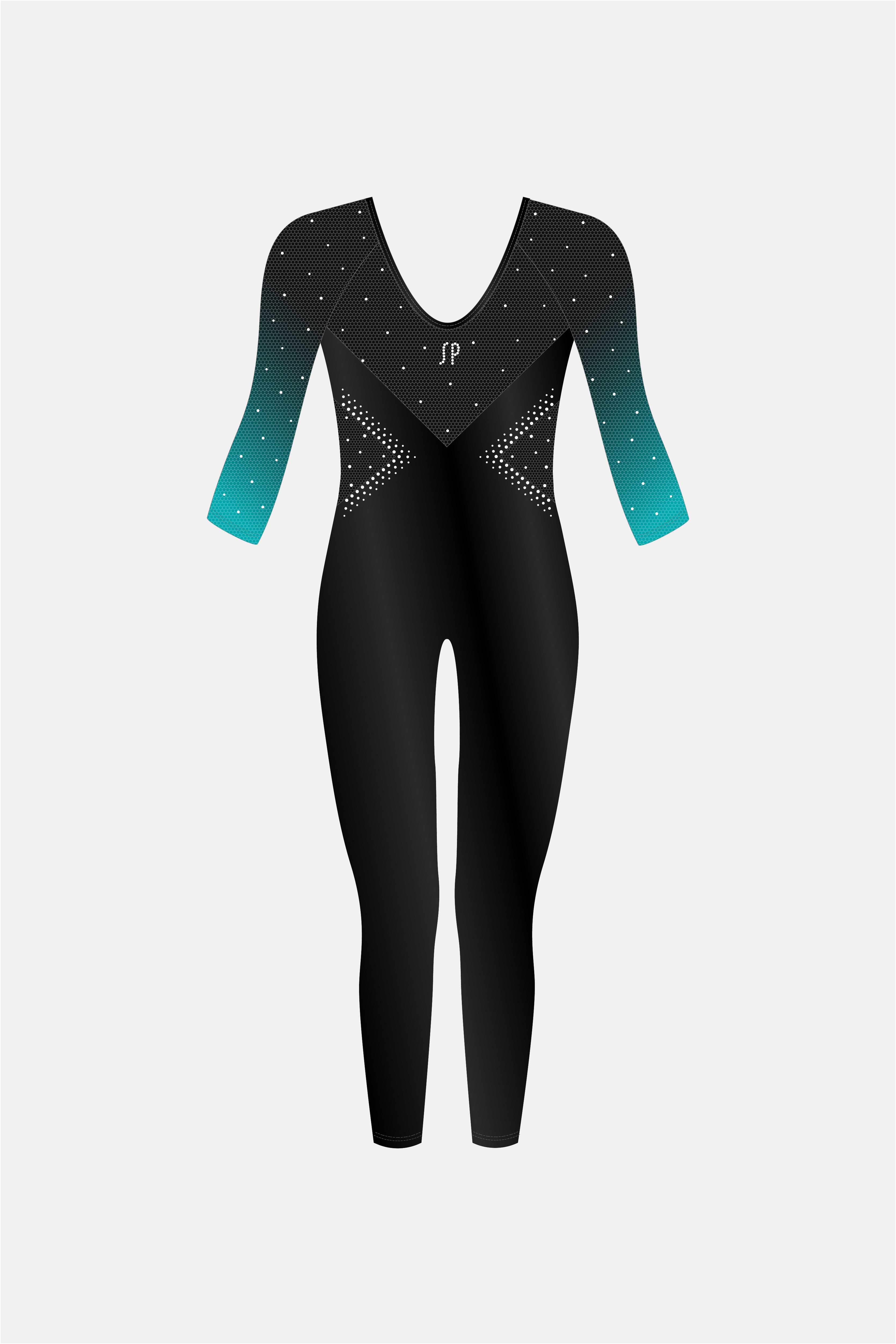 Tas 3/4 Sleeve Full Length Unitard