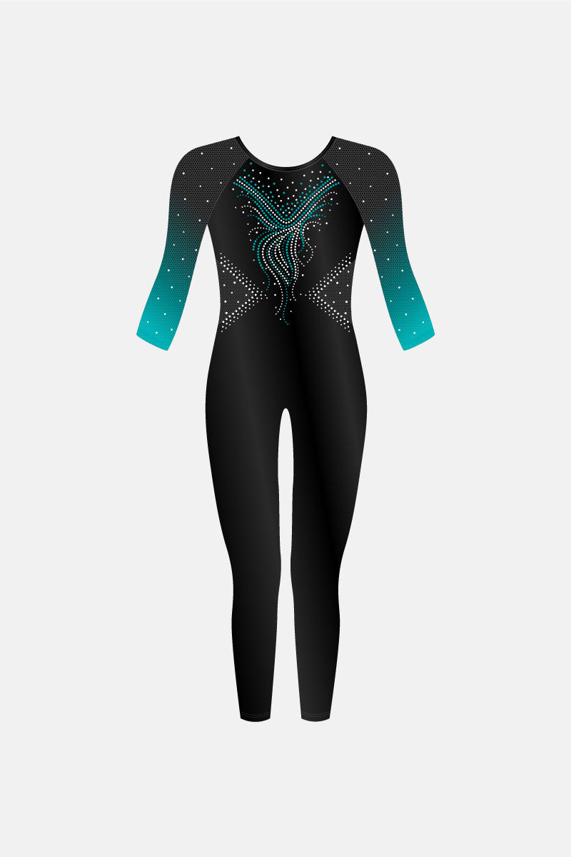 Tas 3/4 Sleeve Full Length Unitard