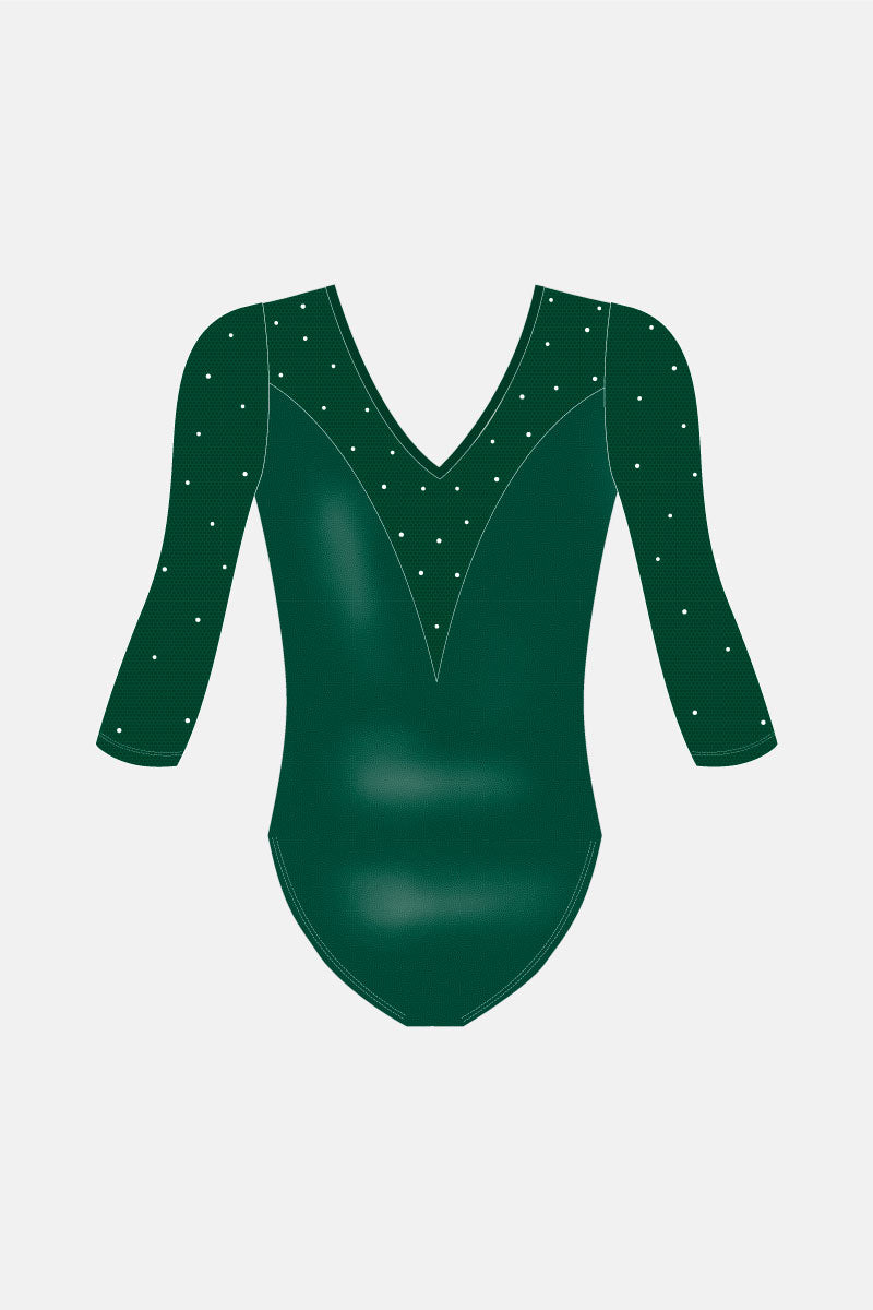 Girls 3/4 Sleeve Comp Leotard