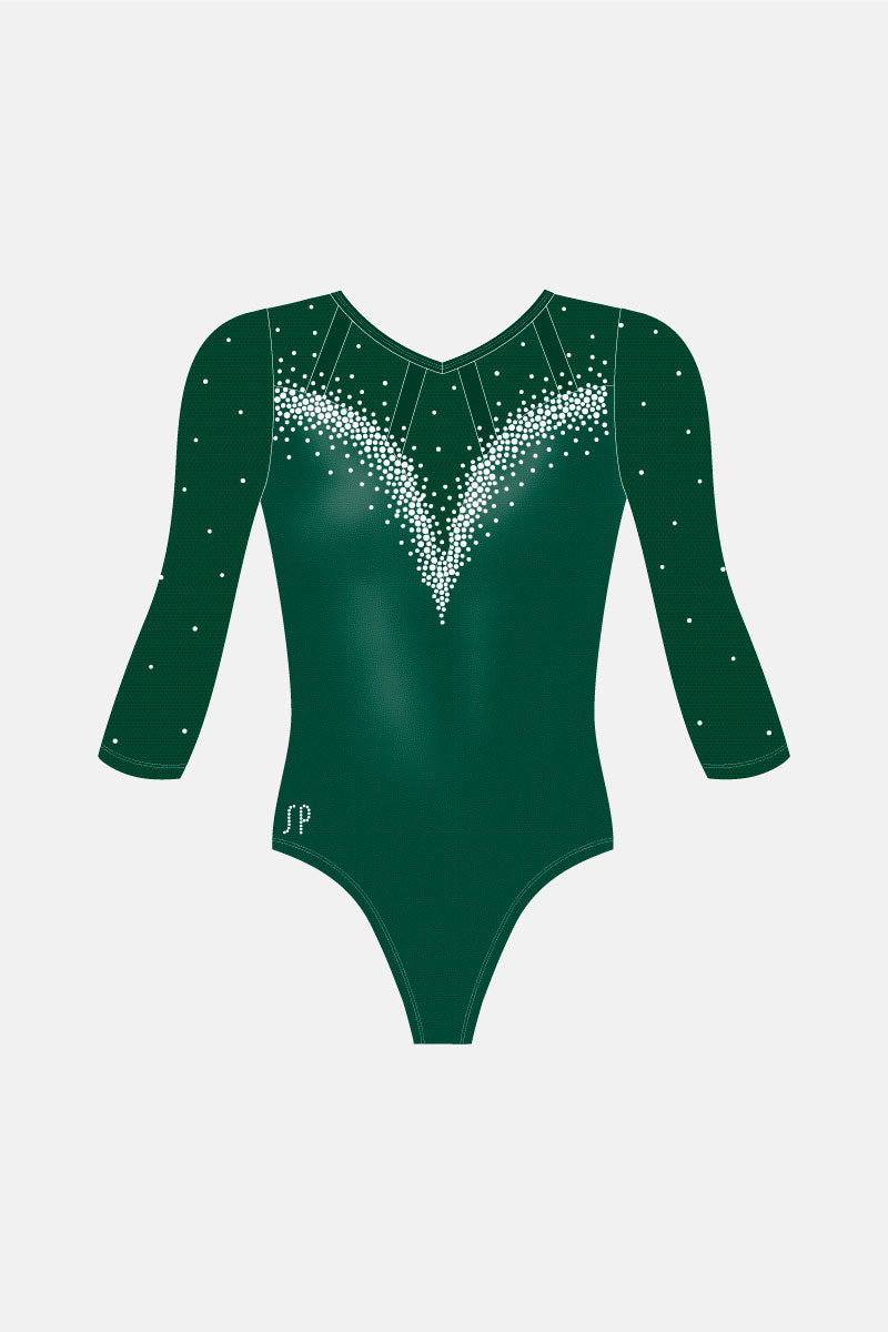 Girls 3/4 Sleeve Comp Leotard