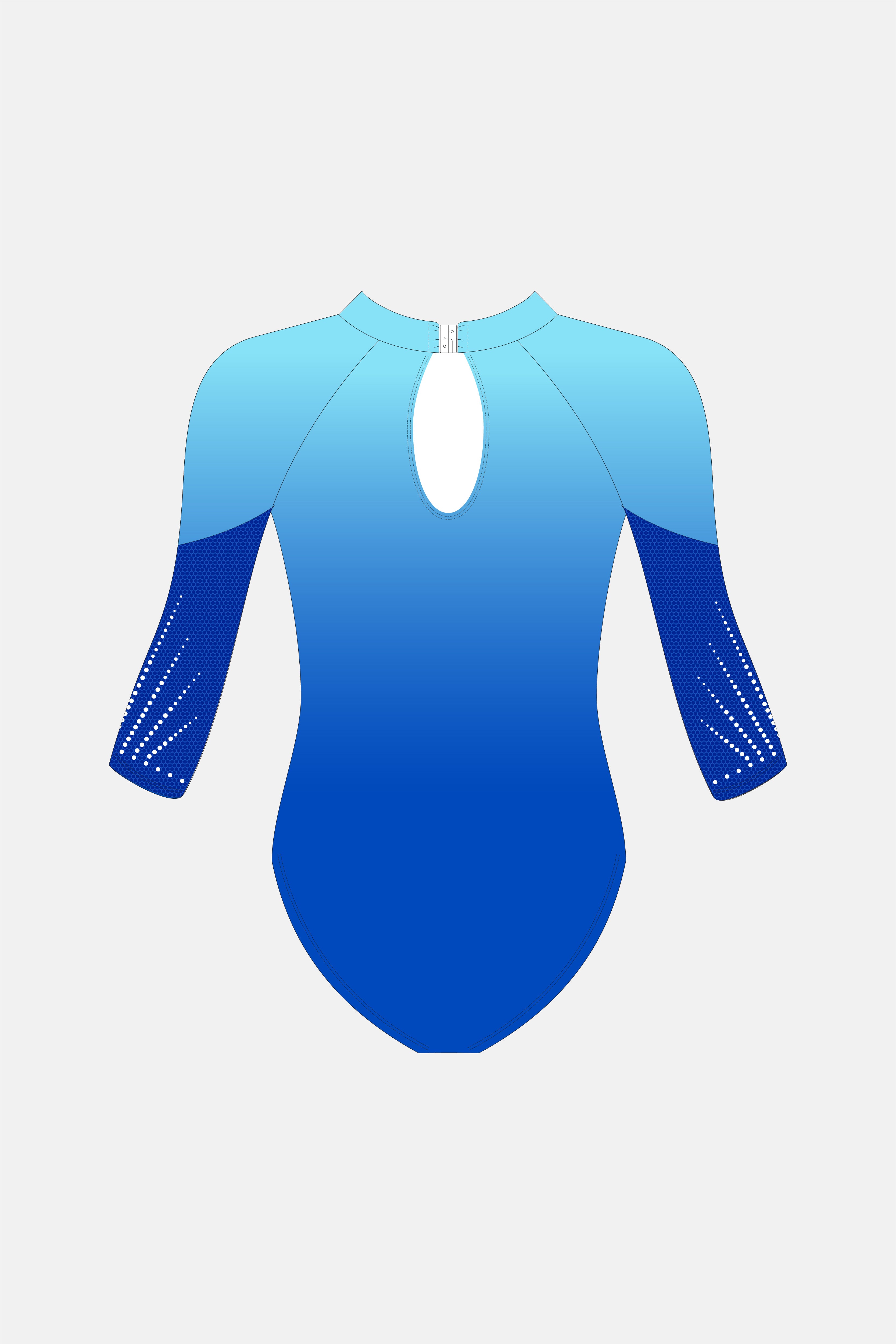 Crystal Girls 3/4 Sleeve Competition Leotard