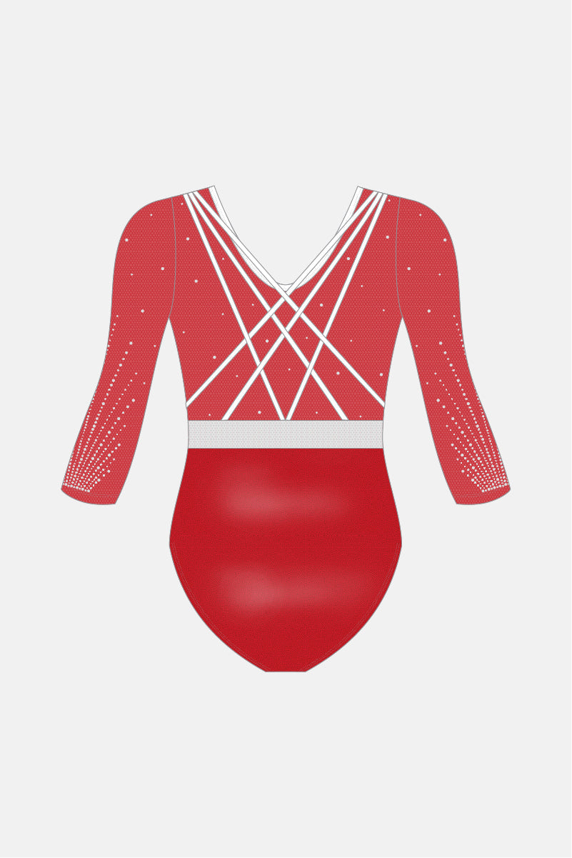 Girls Competition 3/4 Slv Leotard Shelf Bra