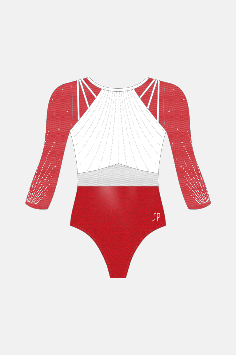 Girls Competition 3/4 Slv Leotard Shelf Bra