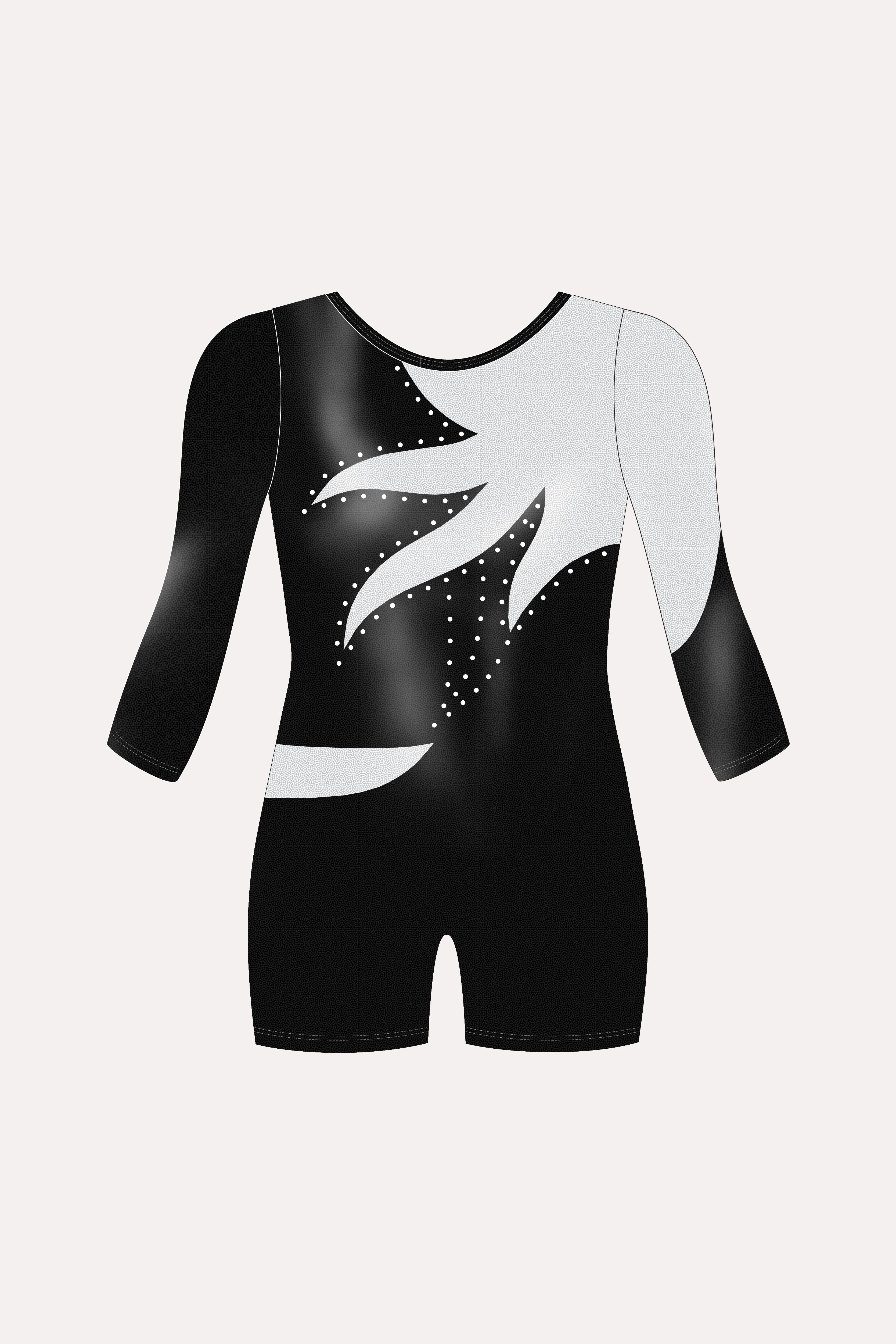 L4-6 3/4 Sleeve Short Leg Unitard