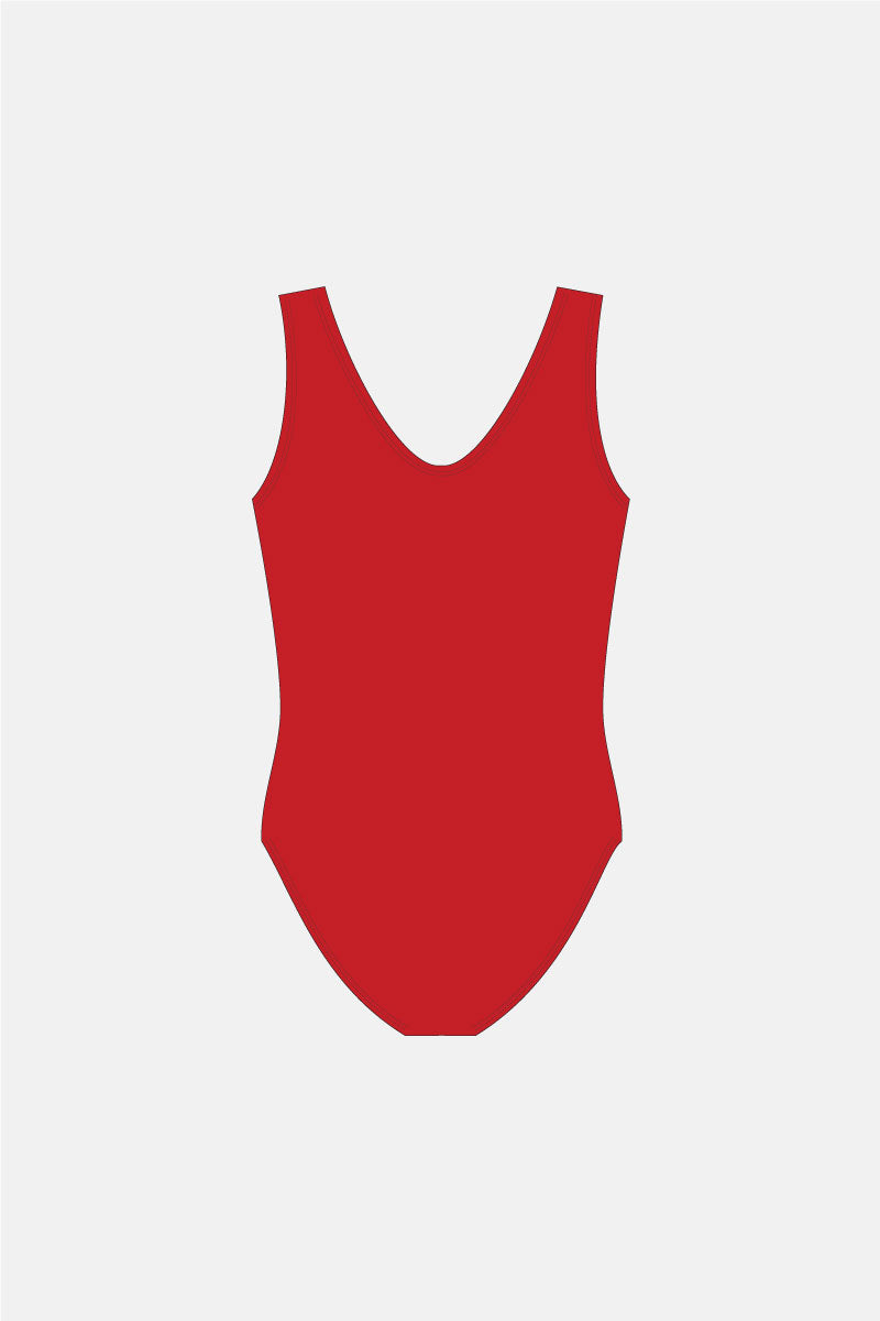 Girls Red Sleeveless Leotard