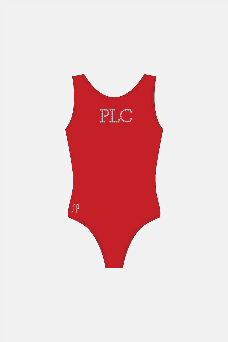 Girls Red Sleeveless Leotard